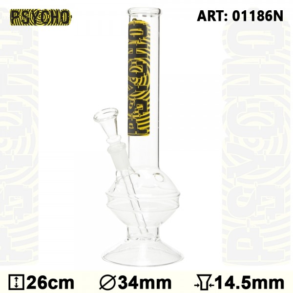 Psycho | Bouncer Glass Bong - H:26cm - Ø:34mm - SG:14.5mm