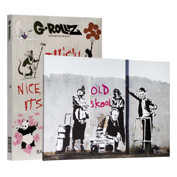 G-Rollz | Banksy&#039;s Graffiti - OLD SKOOL Canvas (90x64x3cm)