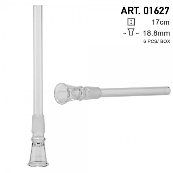 Glass Chillum - Socket:18.8mm - L:17cm - Minimum Order 12pcs per box