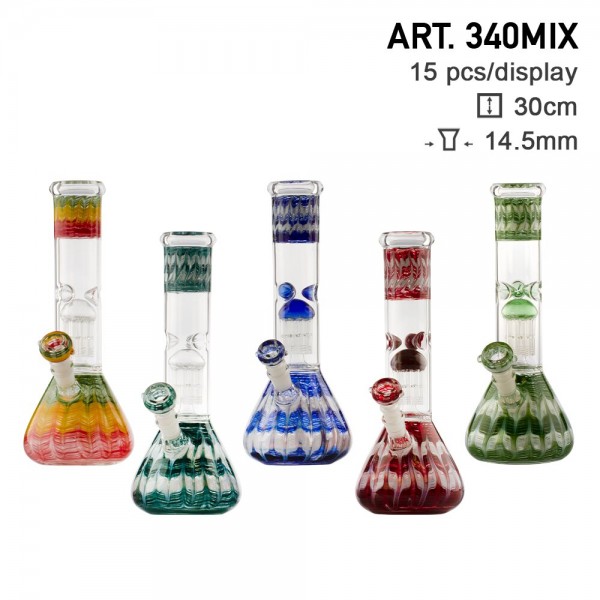 Amsterdam | Mixed Beakers H:30cm S:14,5mm in different colors - 15 pcs in display