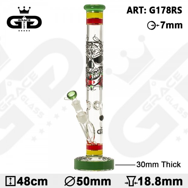 Grace Glass | HAMMER Series |The Rasta skull green
