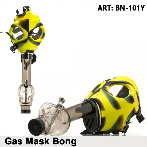 Amsterdam | Gas Mask Bong- Yellow Skull Shape