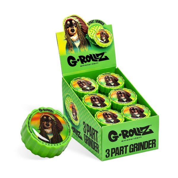 G-Rollz | 3-Part Grinder 53mm Pets Rock "Reggae" (18pcs/display)