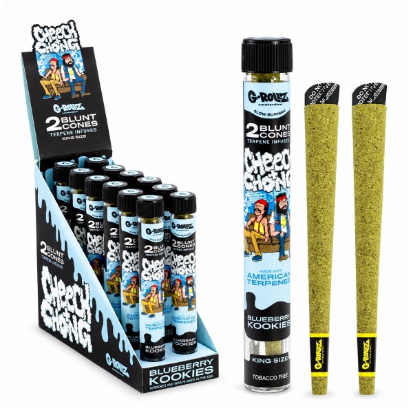 G-ROLLZ x Cheech &amp; Chong(TM) | 2 conos KS con terpenos 'Sofa' Blueberry Kookies - 12 paquetes/expositor