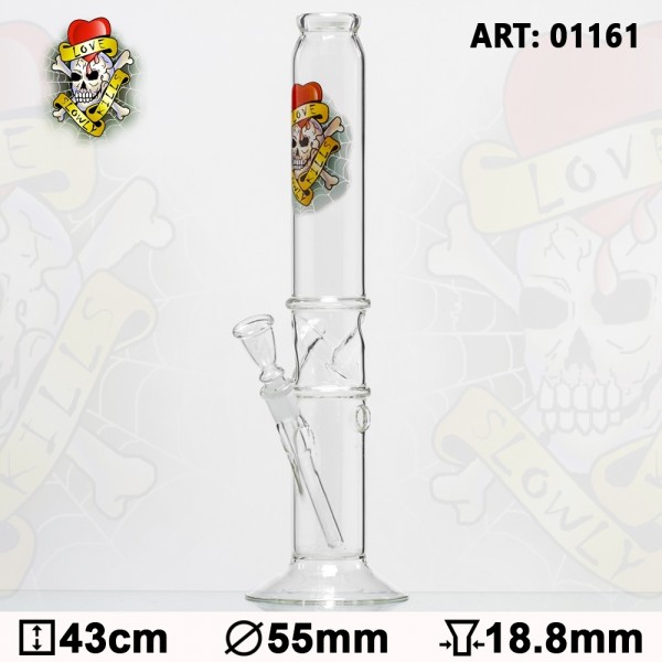 Tattoo Glass Bong - H:43cm - Ø:55mm - Socket:18.8mm - 14pcs in master carton