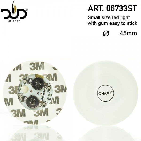 DUD Shishas | Led light with gum, easy to stick to any shisha or bong - Small size- Ø:45mm