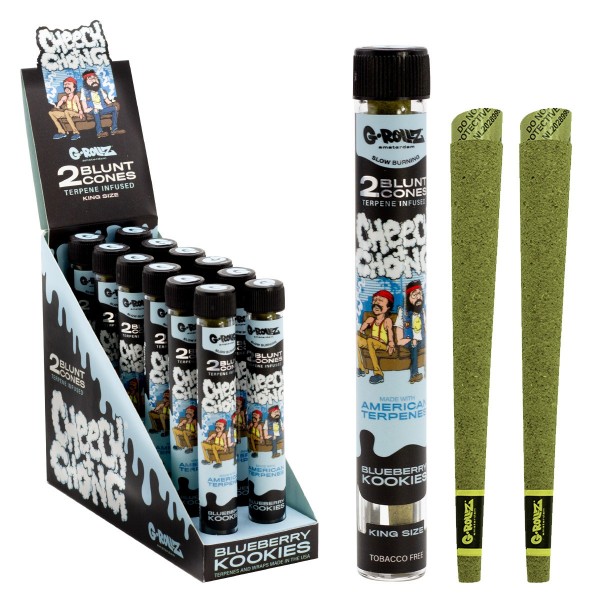 G-Rollz | Cheech & Chong(TM) 2x Terpene Infused Cones 'Blueberry Kookies' (12 Pack Display)