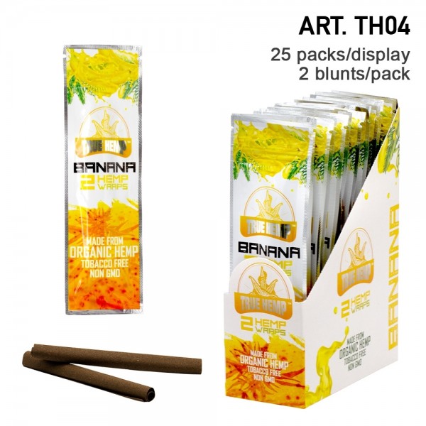 True Hemp | Organic Wraps Banana - 25 packs in display