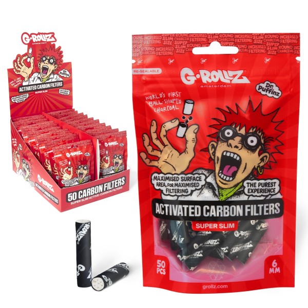 G-Rollz | Activated Carbon Filters - Ø6mm Black - 50 Tips per Pack