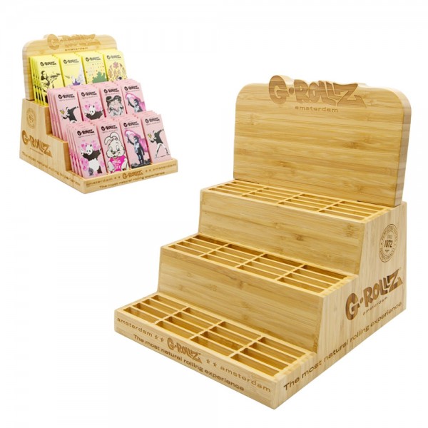 G-ROLLZ | Bamboo Display for King Size With Tips &amp; Tray Booklets