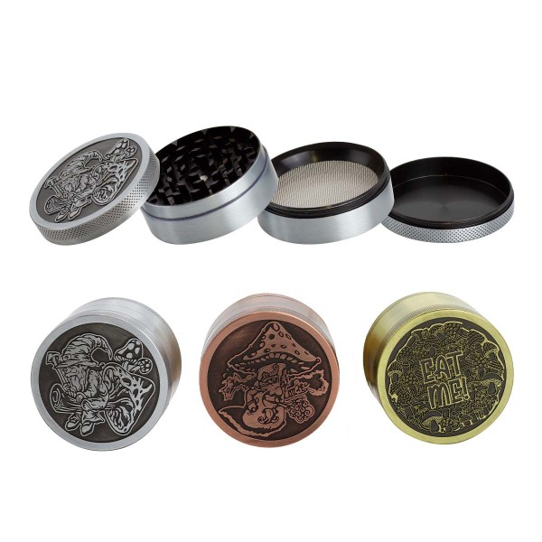 Amsterdam | Shroom Grinder 4-part - Ø:63mm - 6pcs mixed design in display