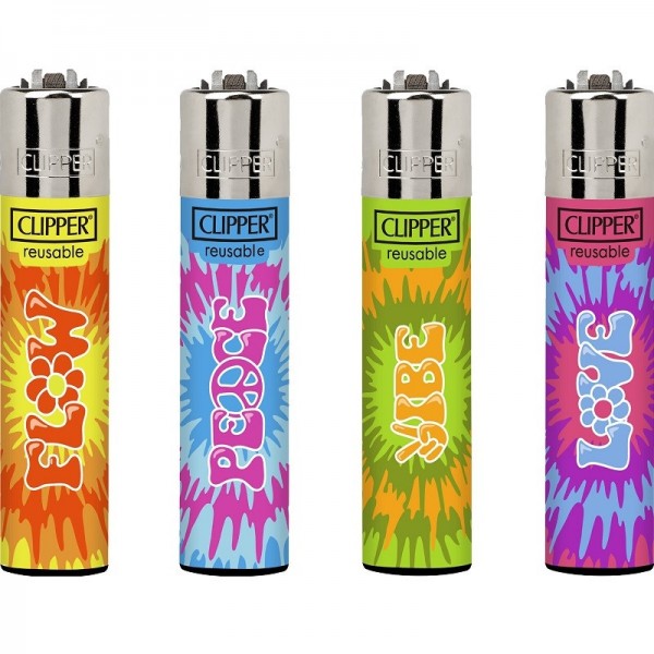 Clipper | New Tie Dye refillable lighters with mixed designs - 48pcs in display