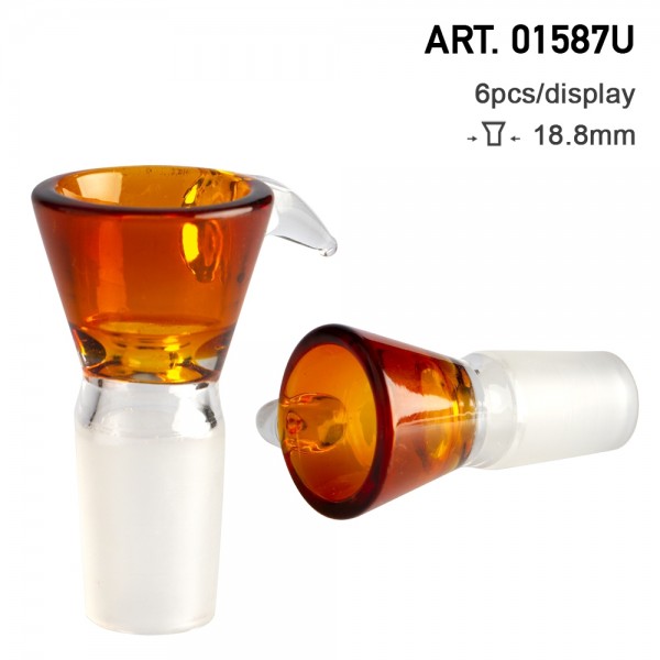 Amsterdam | Glass Bowl with a umber handle - SG:18.8 mm - 6pcs in display