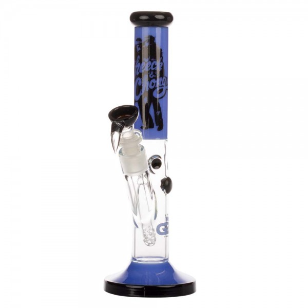 Grace Glass | Cheech &amp; Chong &#039;Peace&#039; - Bong droit bleu H:30cm - Ø:38mm - SG:18.8mm