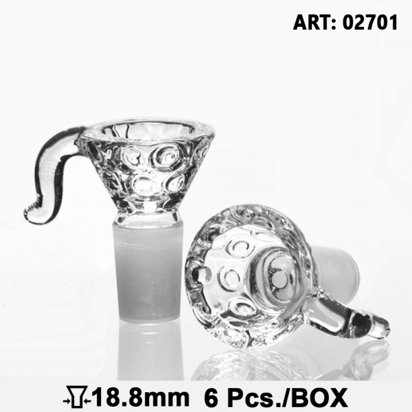 Amsterdam | Glass Bowl Socket - diamond details - SG: 18.8mm - minimum order display 6pcs