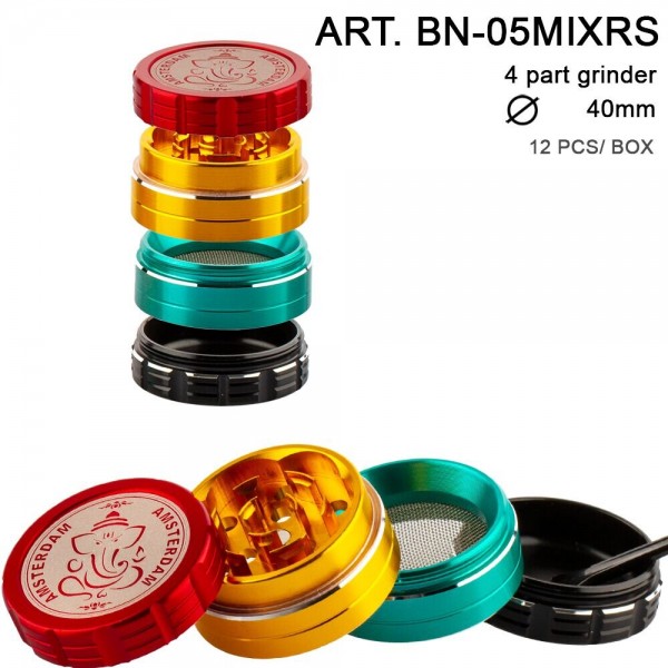Grace Glass Ganash Rasta | Grinder- 4part- Ø:40mm- 12pcs/box