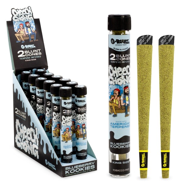 G-Rollz | Cheech & Chong(TM) Terpene Infused Cones 'Blueberry Kookies' (12 Pack Display, 24 Blunt