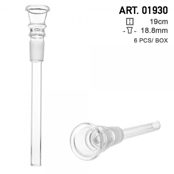Amsterdam | Glass Chillum - SG:18.8mm- small hole- L:19cm- 6 pcs/box