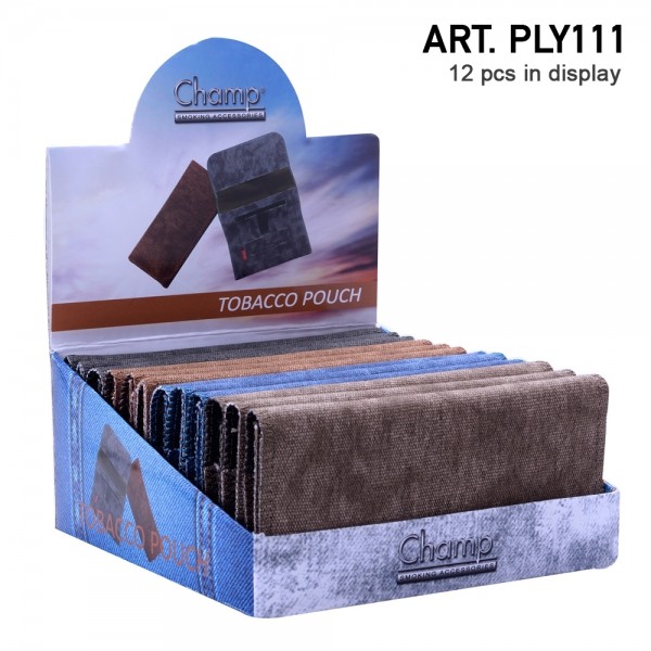 Champ | Tobacco Pouch (162x80mm) in differen colors there are 12pcs in a display