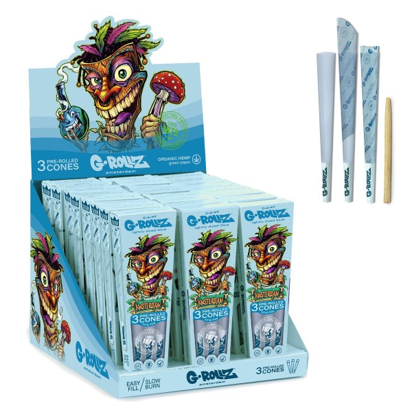 G-Rollz | Collector &quot;Tiki&quot; Blue - 3 KS Cones (24 Packs Display)