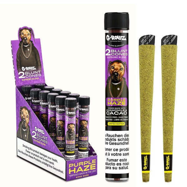 G-Rollz | 'The Dog' Terpene Infused Cones 'Purple Haze' (12 Pack Display, 24 Cones)