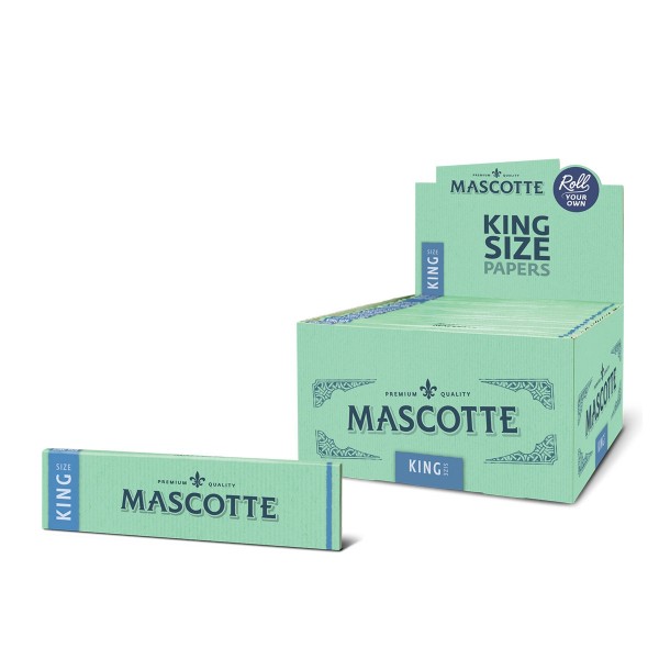 Mascotte | King Size Rolling Papers 34 leaves per booklet and 50 booklets in a display - 110mm x 53m