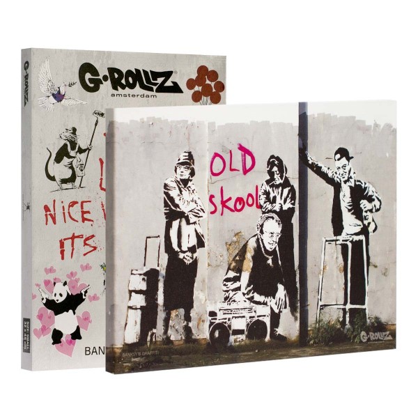 G-Rollz | Banksy&#039;s Graffiti - OLD SKOOL Canvas (67.5X48x2.5cm)