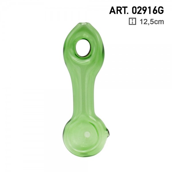 Amsterdam | Green Glass pipe - L:12,5cm - Single pcs