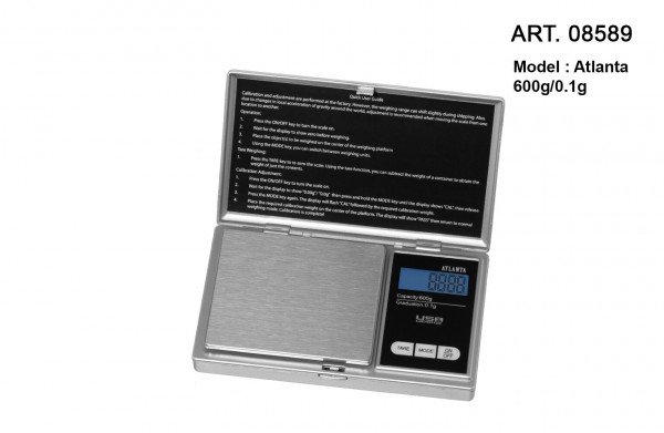 USA Weight | Atlanta digital scale 600g -0.1g- Silver
