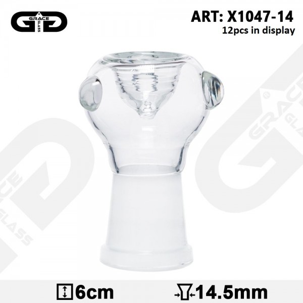 Grace Glass | Herbs Bowl for Oil Bong And Bubblers - female joint SG: 14.5mm - CLEAR - 12pcs in a di
