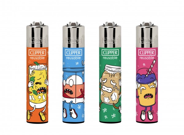 Clipper | Freezing refillable lighters with mixed designs - 48pcs in display