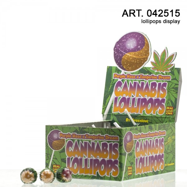 Cannabis Lollipops Purple Haze x Tangerine Dream flavor - 70pcs/box