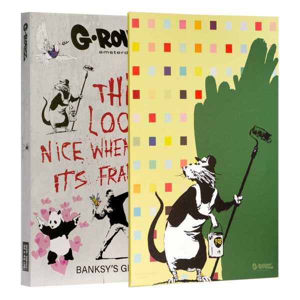 G-Rollz | Banksy&#039;s Graffiti - RAT COVER UP Canvas (64x90x3cm)