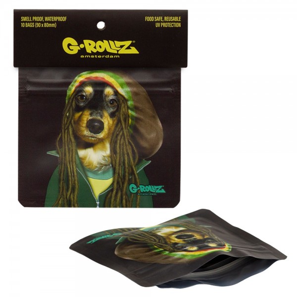 G-Rollz | 'Reggae' 90x80 mm Smellproof Bags - 10pcs in Display