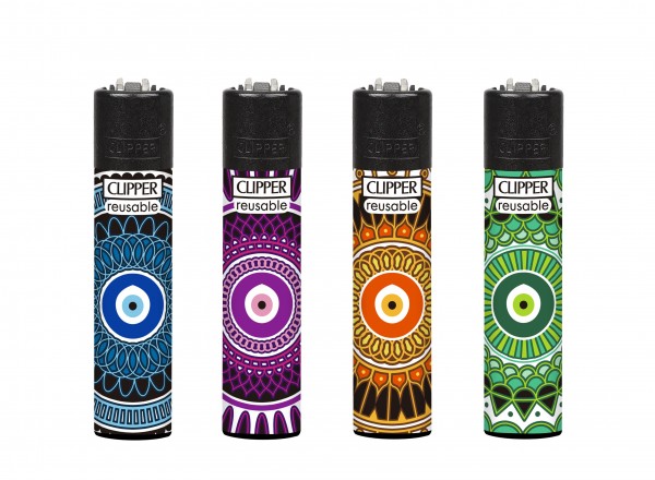 Clipper | Lucky Eye 1 refillable lighters with mixed designs - 48pcs in display