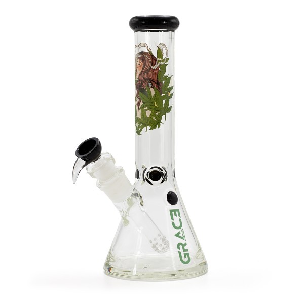 Grace Glass | Leaf Goddess Straight Bong- H:36cm - ?:50mm - SG:29.2/18.8mm