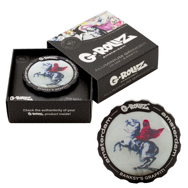 G-Rollz | Banksy Graffiti &#039;Blind Bonapart&#039; 3part Grinder - 53mm - 6pc In Display