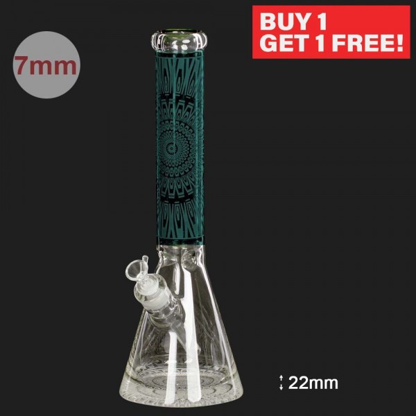 Amsterdam | Limited Edition Heavy Base Mandala Beakers - H:40cm - Ø:50mm SG:18.8mm - 7mm thickness