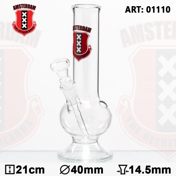 Amsterdam Glass Bong - H:21cm - Ø:40mm - SG:14.5mm