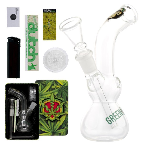 | Greenline Bong giftset with 1 x Bong - 1 x Grinder - 1 x lighter - 5 x screen -