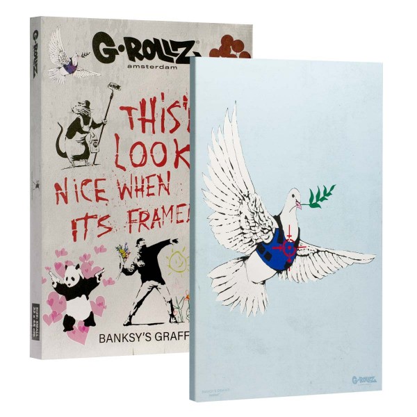 G-Rollz | Banksy&#039;s Graffiti - BULLETPROOF DOVE Canvas (48x67.5x2.5cm)