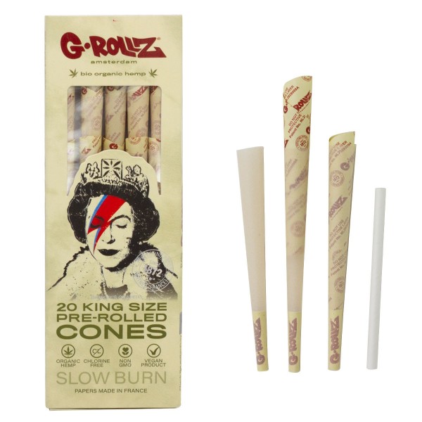 G-Rollz | Banksy Graffiti &quot;Lizzie Stardust&quot; Organic Hemp - 20 KS Cones