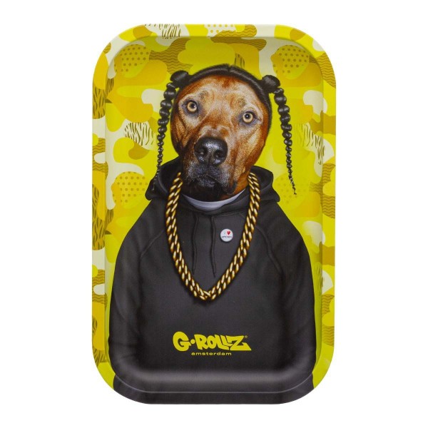 G-ROLLZ x G-Pets | Bandeja de liar mediana 'Rap' amarillo - 17.5 x 27.5 cm