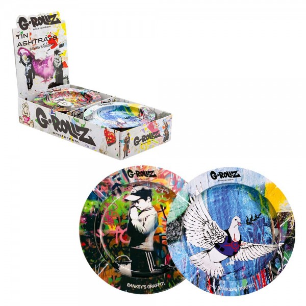 G-Rollz | Banksy's Graffiti Ashtrays 12pcs in Display - Dia: 13.5cm