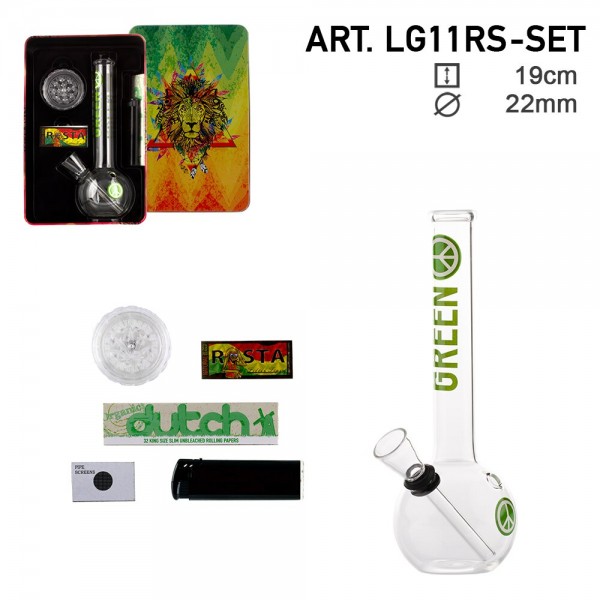 | Greenline Bong giftset with 1 x Bong - 1 x Grinder - 1 x lighter - 5 x screen -