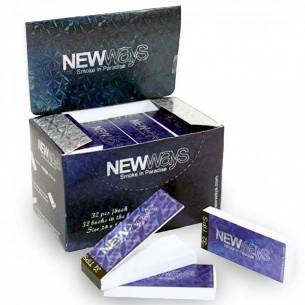 New Ways | New Ways Filter Tips - Small Size 20 x 58mm - Display with 32 Books with each 32 Sheets