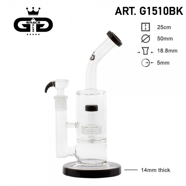 Grace Glass | Double Bubble Black 2.0 H:25cm and the Ø:50mm