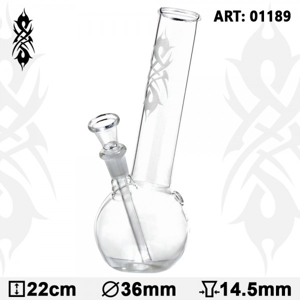 Tribal | Tattoo Bouncer Hangover Glass Bong- H:22cm - Ø:36mm- Socket:14.5mm