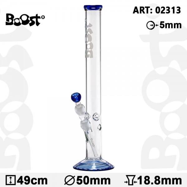 Boost | Cane Bong en verre -H:49cm- Ø:50mm- Socket:18.8mm- WT:5mm (circa)