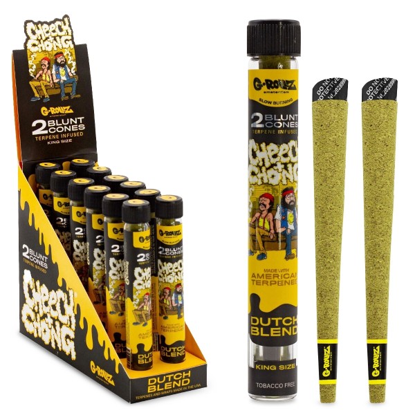 G-Rollz | Cheech &amp; Chong(TM) 2x Terpene Infused Cones 'Dutch Blend' (12 Pack Display)